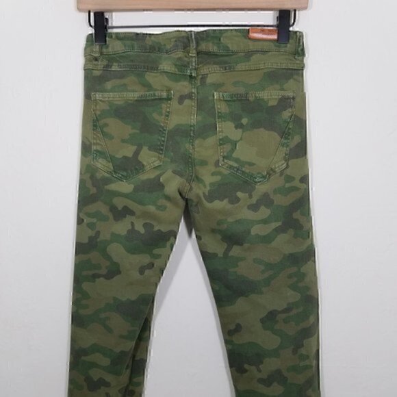 Zara Camo Distressed Stretch Skinny Jeans 4 - Picture 6 of 9
